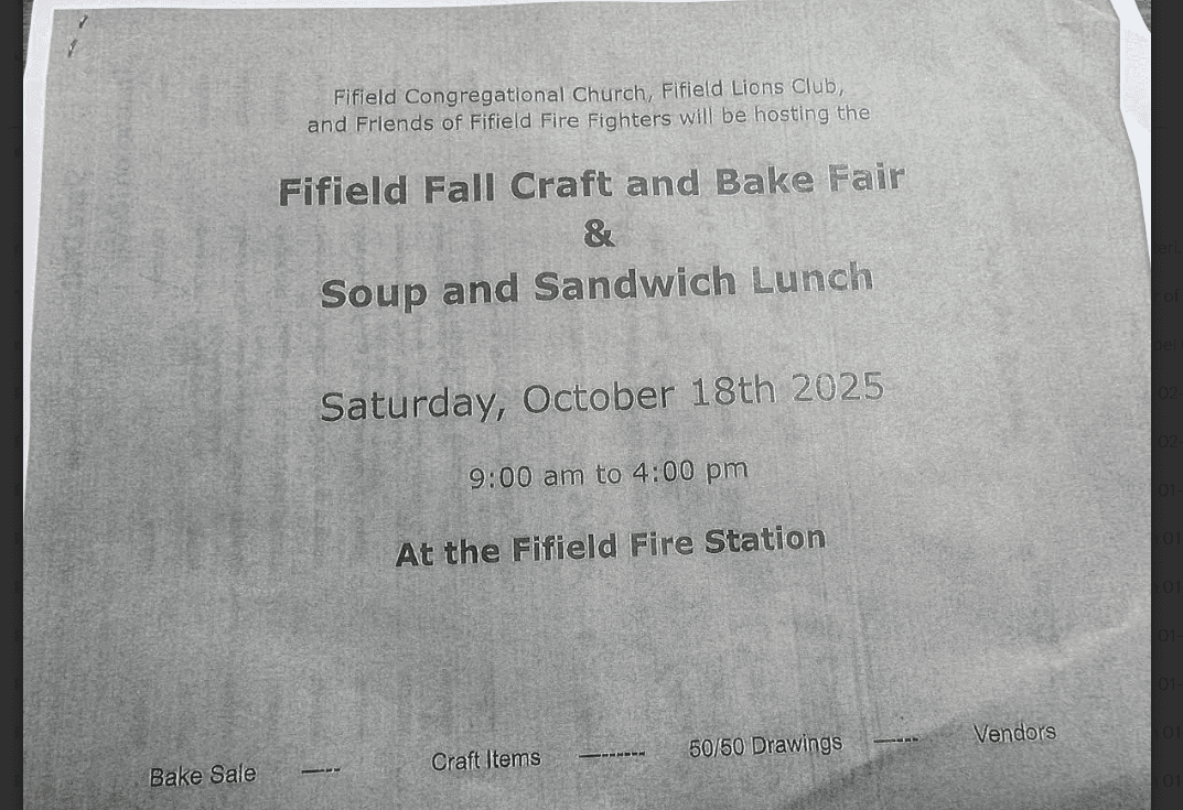 Fifield Fall Craft and Bake Fair