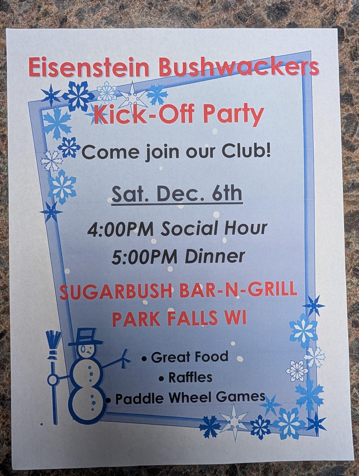Eisenstein Bushwackers Kick-Off Party