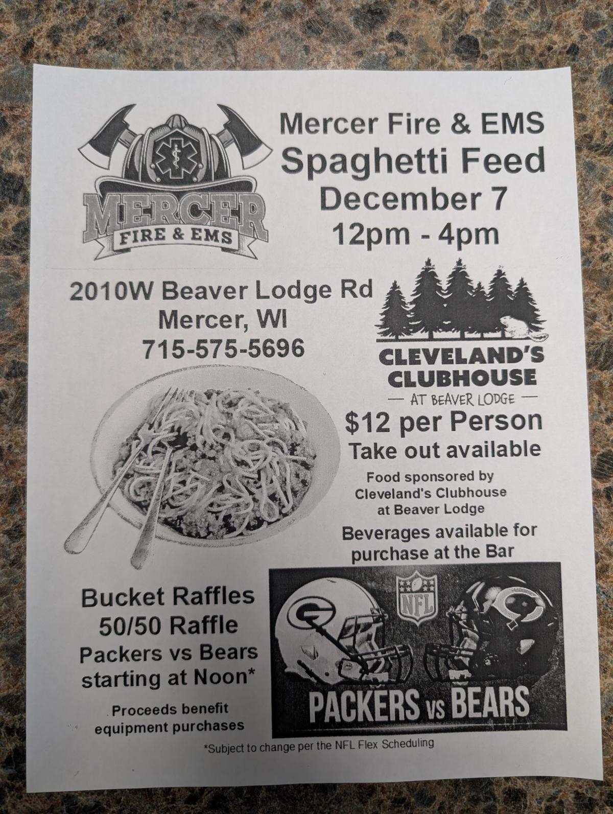 Mecer Fire and EMS Spaghetti Feed
